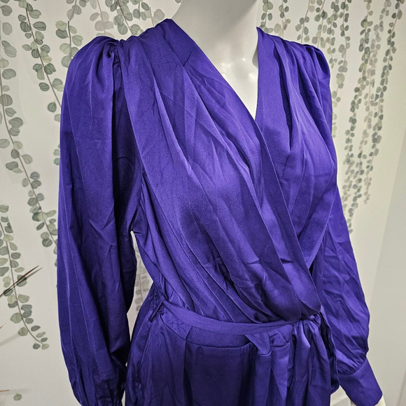 City Chic Opulent Dress - royal purple Sz XS or 14 - Picture 4 of 11